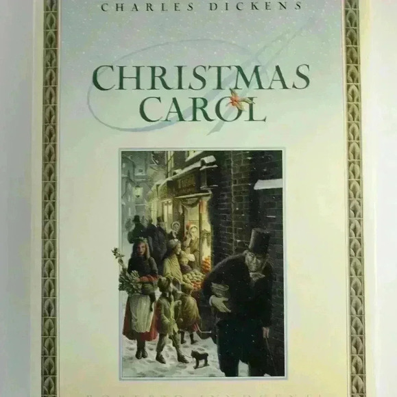 🔴💥💙CHARLES DICKENS, ANTIQUE CHRISTMAS CAROL BOOK (1990, HARDCOVER) - Picture 1 of 9